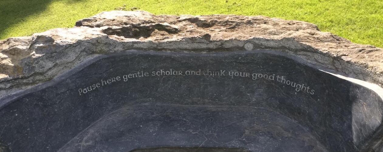 University of Limerick campus, old stone bench